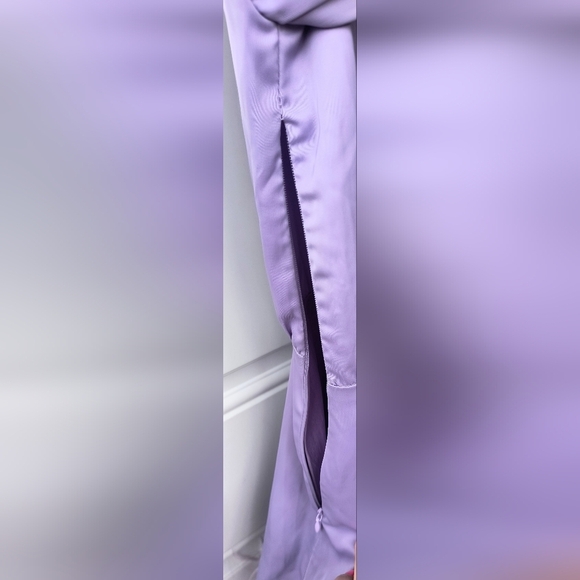 Chicwish Lavender Airy Button Up Shirt Fairy Dress with Feather Trim S NWT - Picture 13 of 14